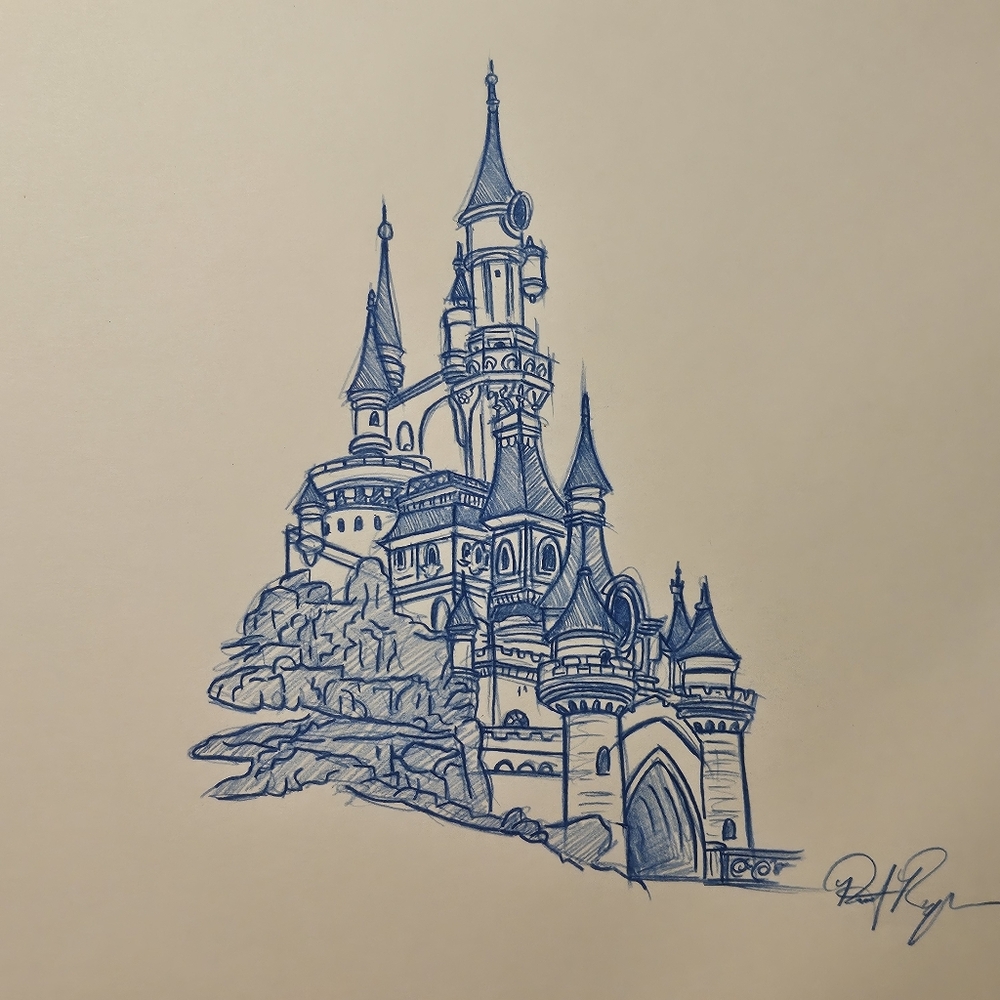 Disneyland Paris Sleeping Beauty Castle La Chateau De La Belle Drawing/sketch